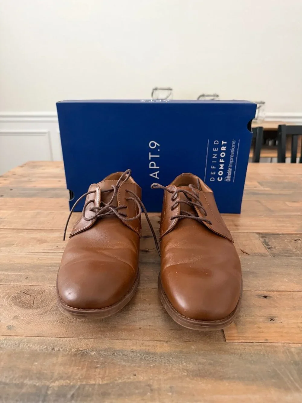 Apt. 9 Wallburg Men's Oxford Dress Shoes Size 11 Cognac Brown Ortholite